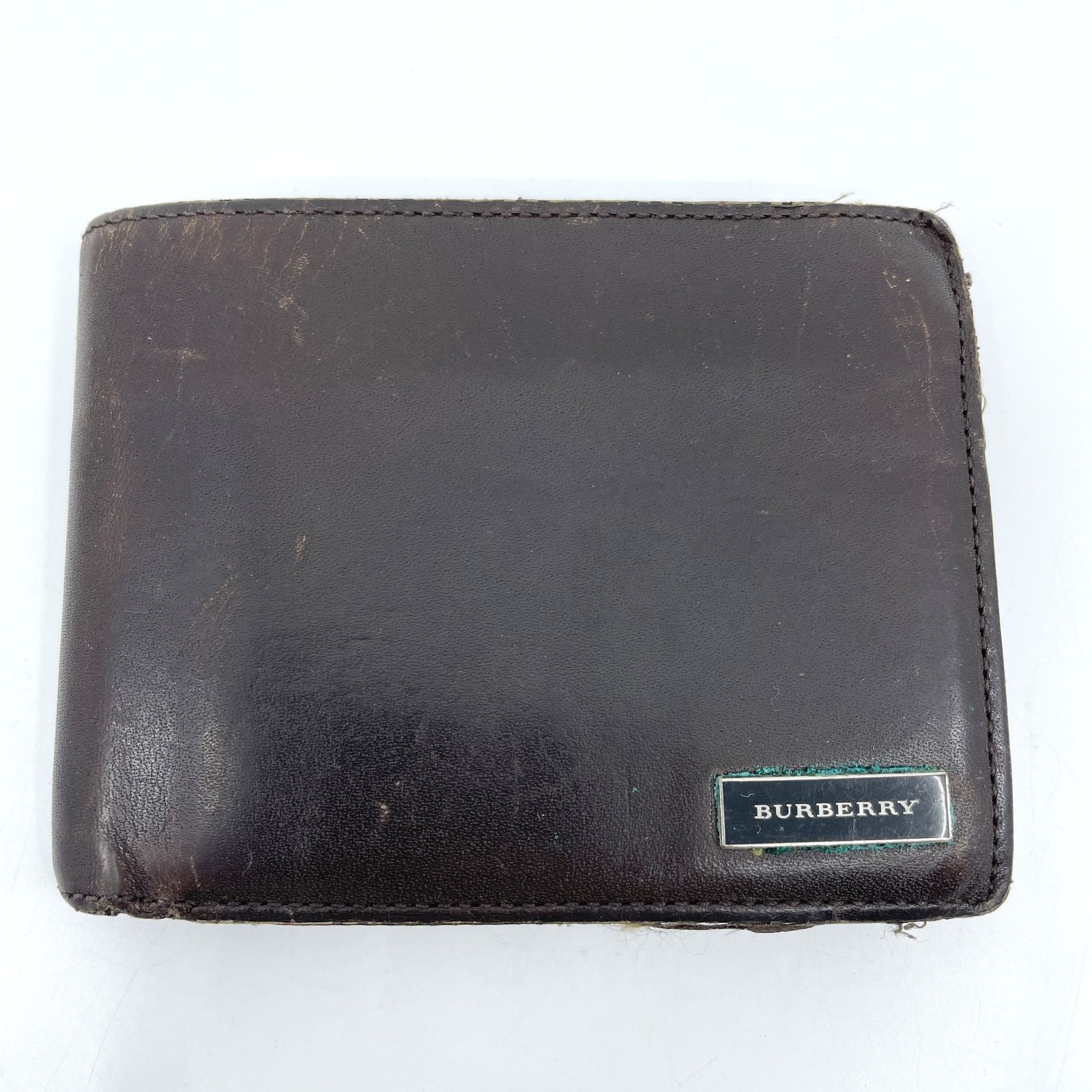 Burberry バーバリー レザー 二つ折り財布 コンパクトウォレット 小銭