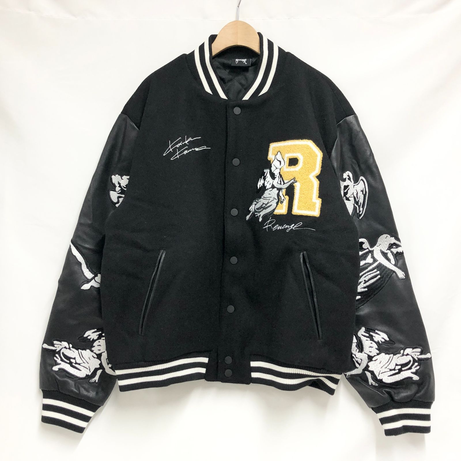 新品未使用 REVENGE×KOSUKE KAWAMURA スタジアムジャンパー M ブラック 