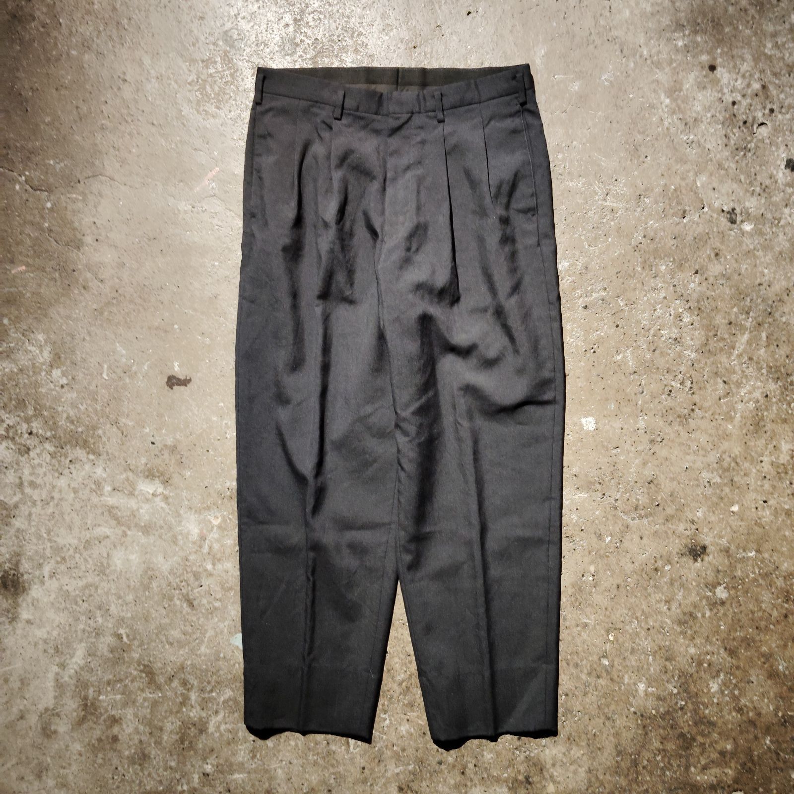 HEUGN TROUSER005 George NAVY 3 ユーゲン ジョージ 2タックテーパード