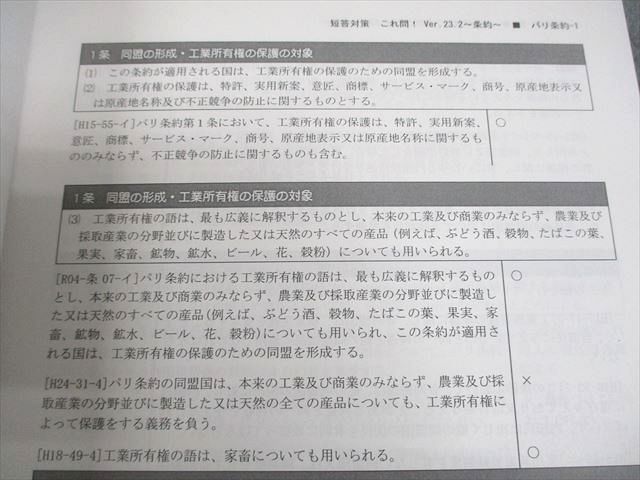 LEC東京リーガルマインド 弁理士 短答対策 これ問！ Ver.23.2 条約 等