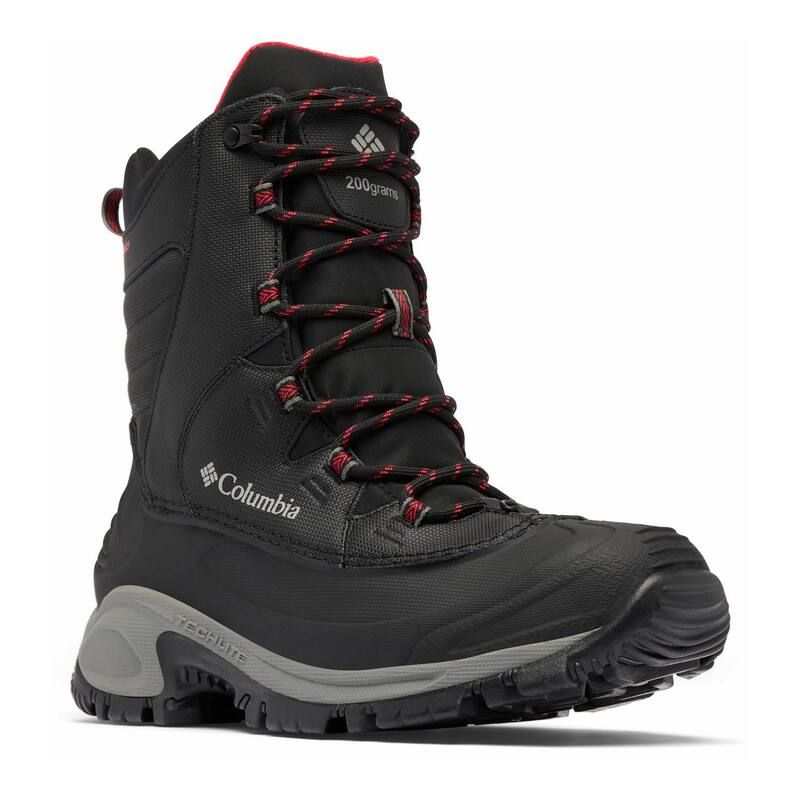 コロンビア メンズ シューズ ブーツ・レインブーツ レザー Columbia Bugaboot III Mens Waterproof Leather Boots Black Bright Red ブラック