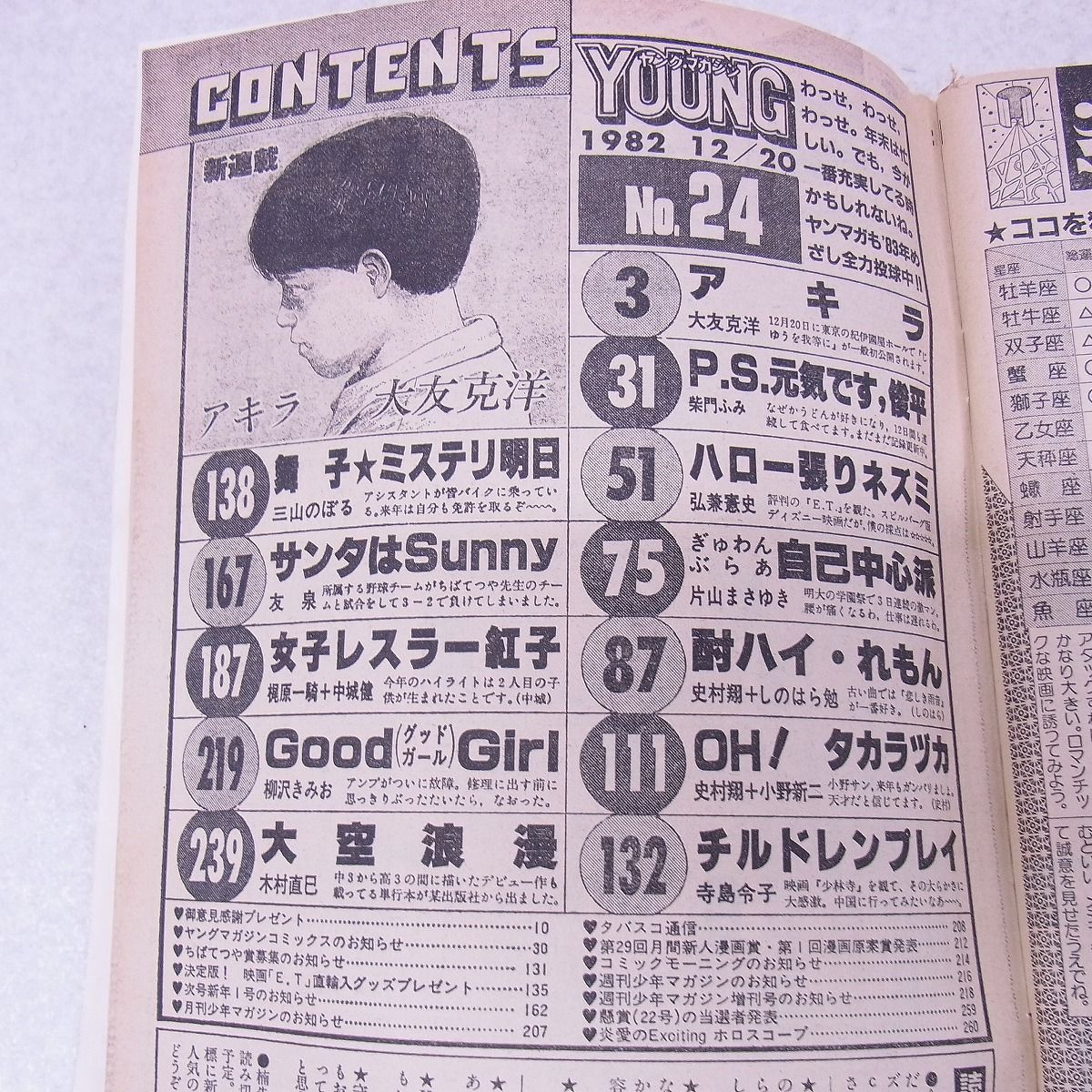 ヤングマガジン 昭和57年12月20日号 No.24 AKIRA アキラ 連載第1回