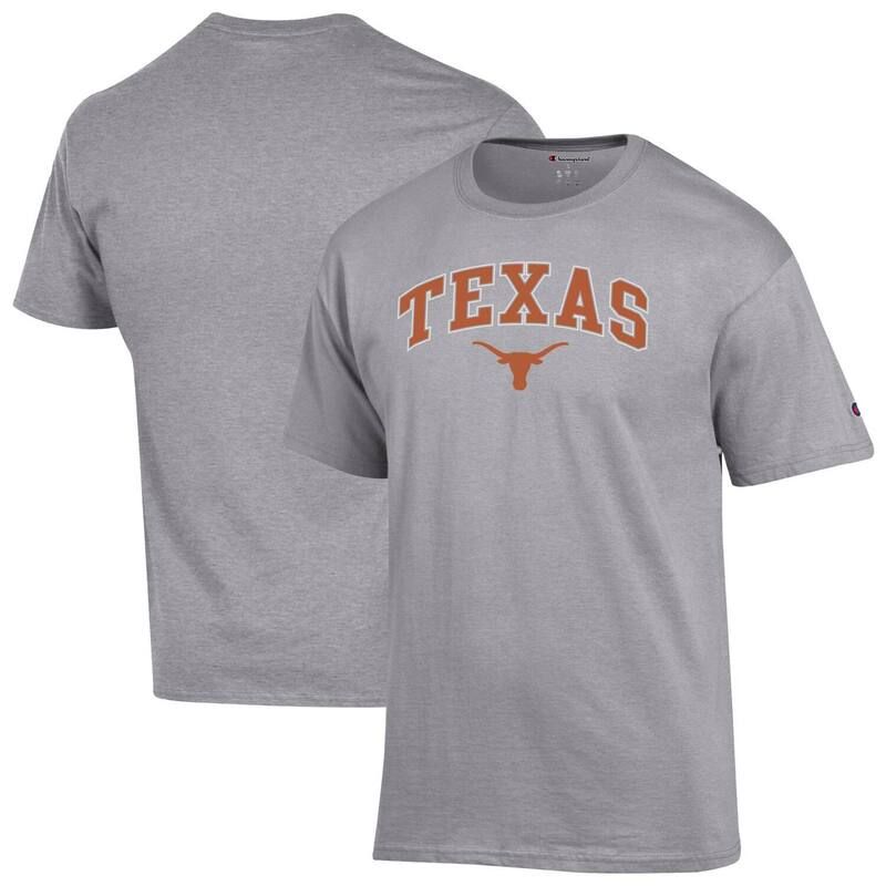 チャンピオン メンズ トップス Tシャツ ロゴ MensChampion Heather Gray Texas Longhorns Arch Over Logo TShirtex Grey グレー