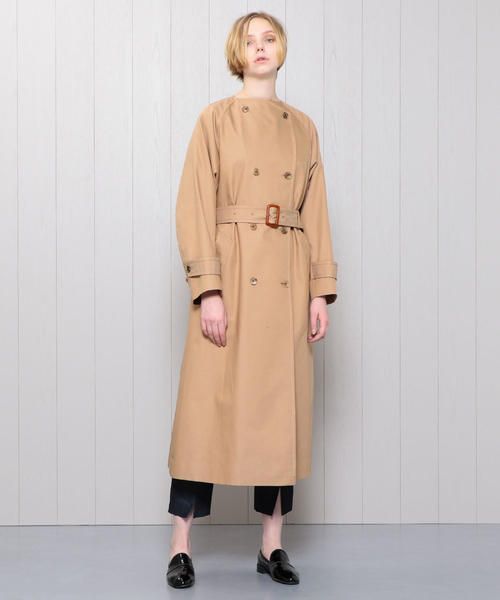 H beauty &youthトレンチコート Mサイズ H BEAUTY&YOUTH TWILL NO COLLAR TRENCH COAT M エイチビューティー