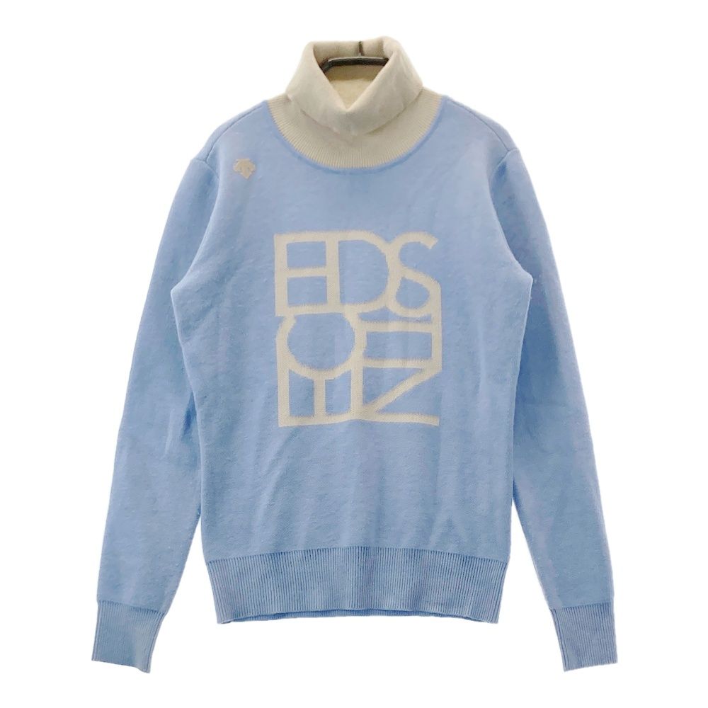 サイズ：S DESCENTE GOLF デサントゴルフ  ウール混 長袖ニットセーター  ブルー系 [240101625208] ゴルフウェア レディース ストスト