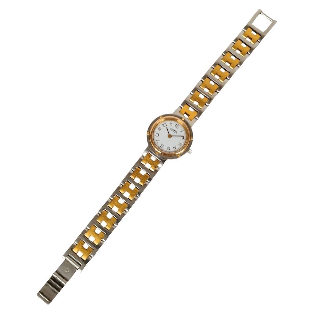 HERMES エルメス クリッパー デイト コンビ クォーツ レディース 