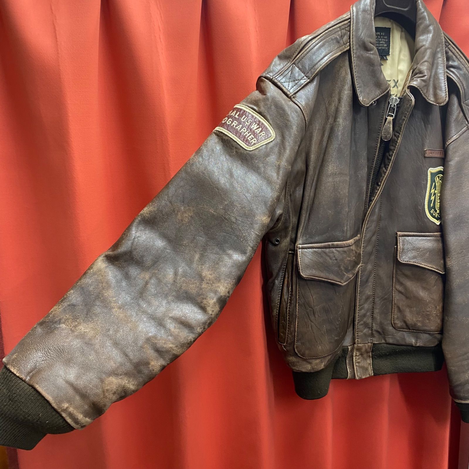 AVIREX A-2 フライトジャケット 焦茶 M アビレックス レザーJKT