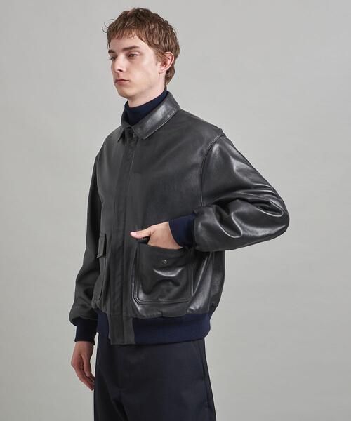 230011】 【ロエフ LOEFF】 ラムレザー フライトジャケット A-2 ユニ