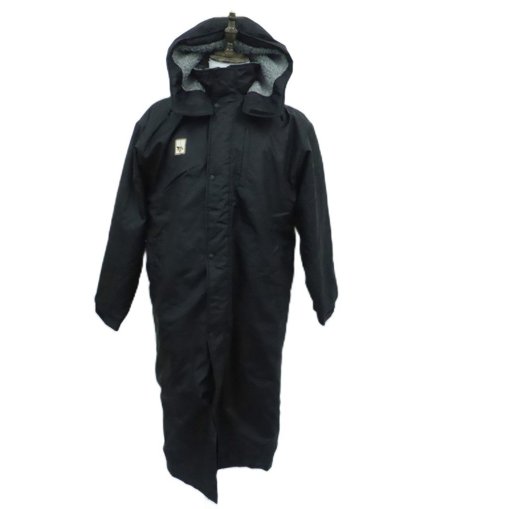 デサント DESCENTE ベンチコート ロング丈 L 黒 ブラック フード付き