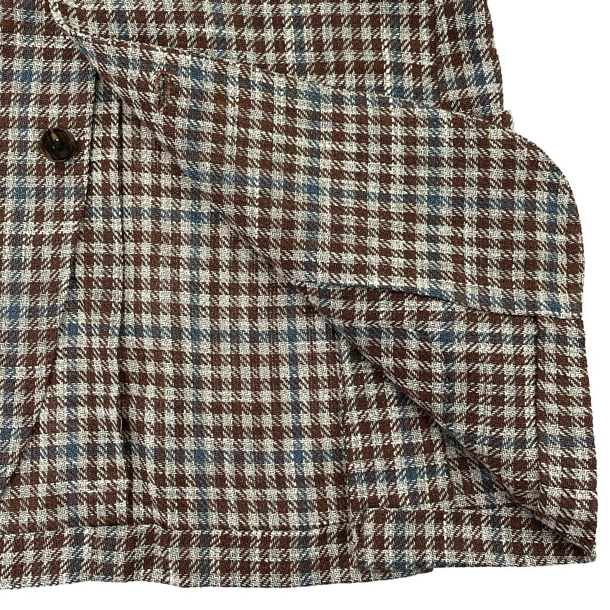 RING JACKET リングヂャケット シルクリネンチェックジャケット 