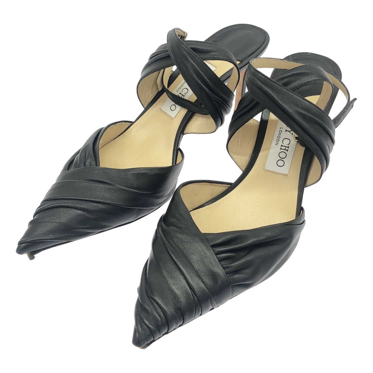 JIMMY CHOO ジミー チュウ BASIL75 レザーストラップパンプス ブラック 
