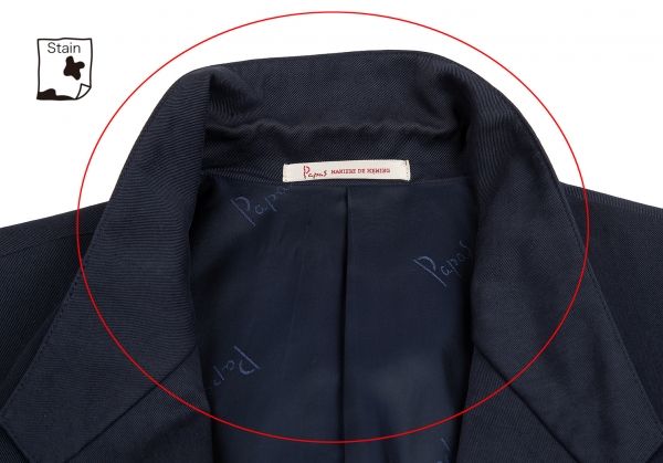 パパスPapas レーヨンシングルジャケット 青46M ファッション メンズ