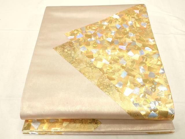 平和屋着物○金彩友禅作家 金彩の魔術師 堀省平 金煌織 太鼓柄袋帯 堀