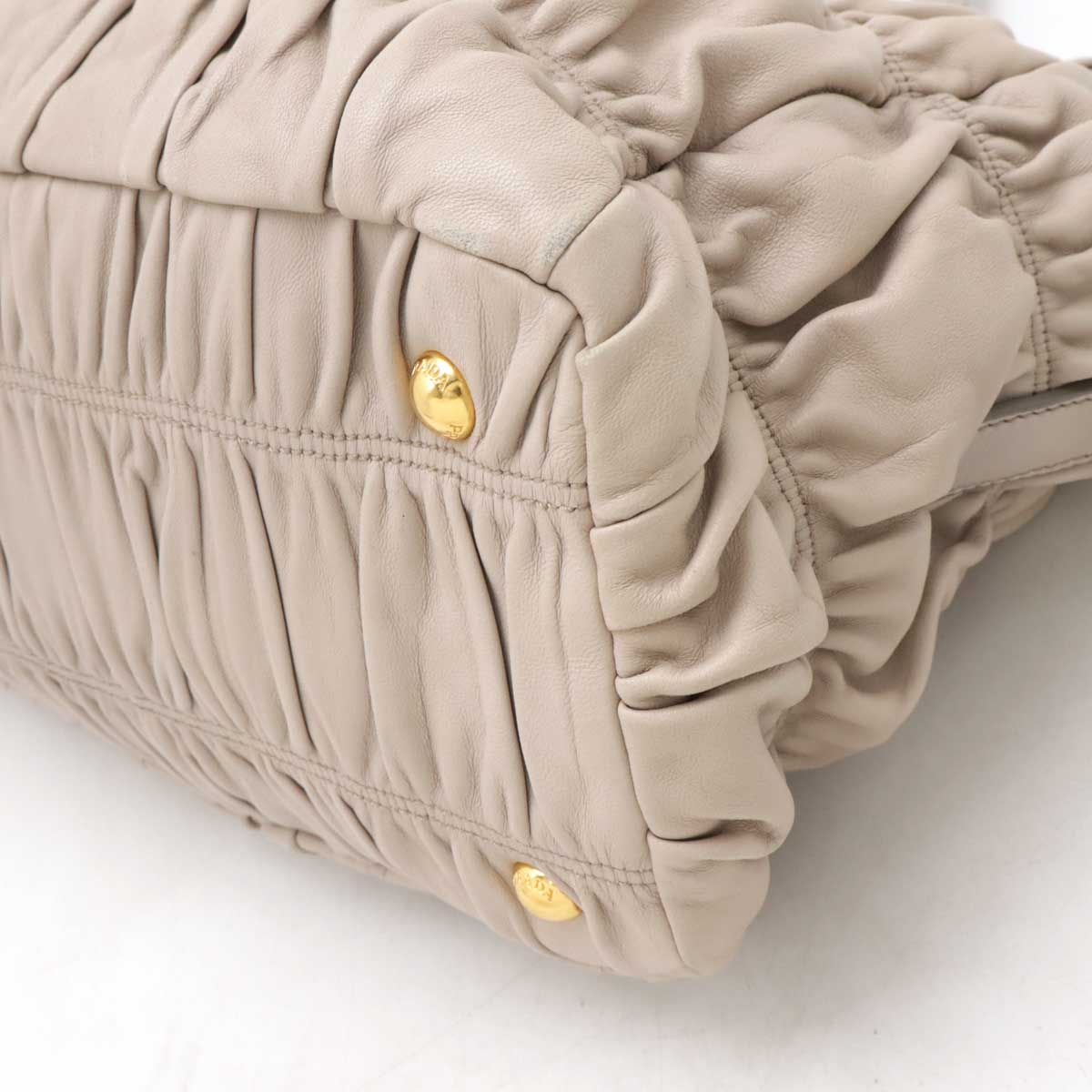 PRADA プラダ ゴーフル ギャザー トートバッグ ハンドバッグ 2WAY 