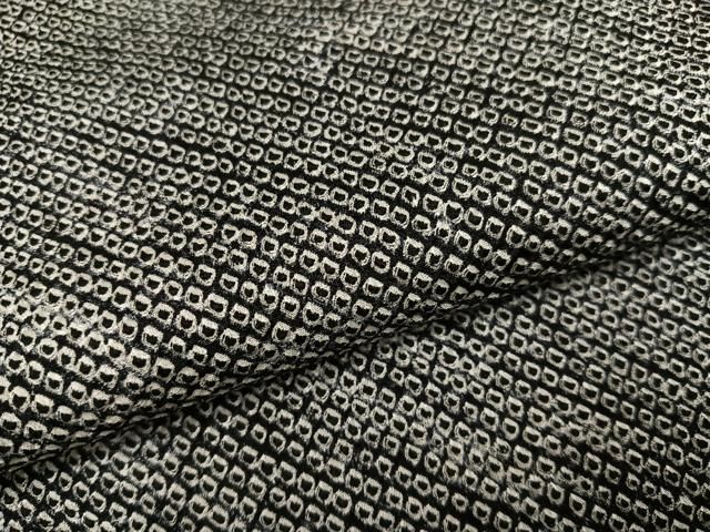 平和屋着物○大変加工の良い総絞り小紋 黒地 正絹 逸品 AABG4894ph