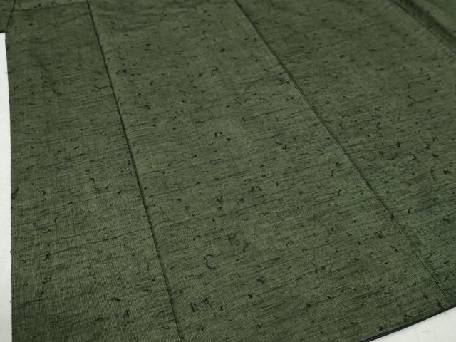 平和屋着物○男性 髭紬 アンサンブル 色無地 藍媚茶色 キングサイズ