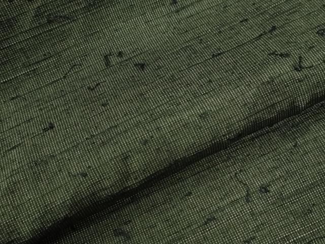平和屋着物○男性 髭紬 アンサンブル 色無地 藍媚茶色 キングサイズ