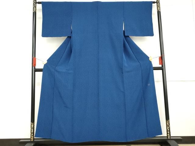 平和屋着物●藍染師　蓬菜正　小紋　藍　草花文　正絹　逸品　AABG5327cs 平和屋着物○藍染師 蓬菜正 小紋 藍 草花文 正絹 逸品 AABG5327cs