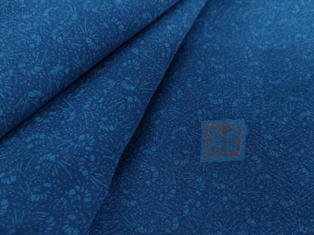 平和屋着物●藍染師　蓬菜正　小紋　藍　草花文　正絹　逸品　AABG5327cs 平和屋着物○藍染師 蓬菜正 小紋 藍 草花文 正絹 逸品 AABG5327cs