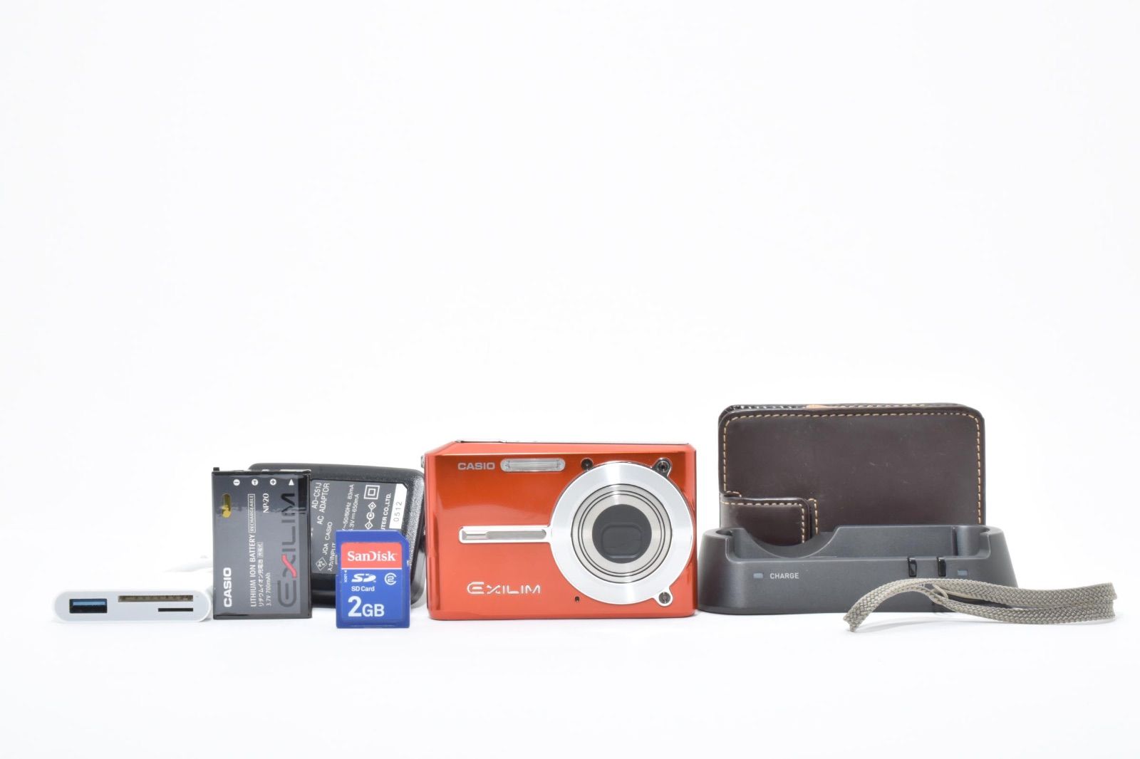 美品】CASIO EXILIM EX-S500 ラテンオレンジ バッテリー•充電スタンド