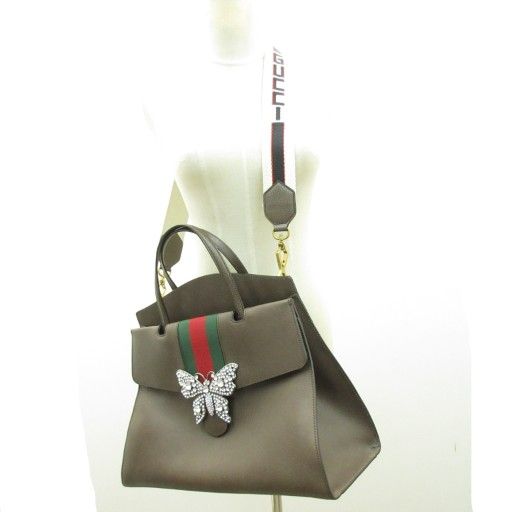グッチ GUCCI 美品 2WAY ショルダーバッグ ラージトーテム バタフライ