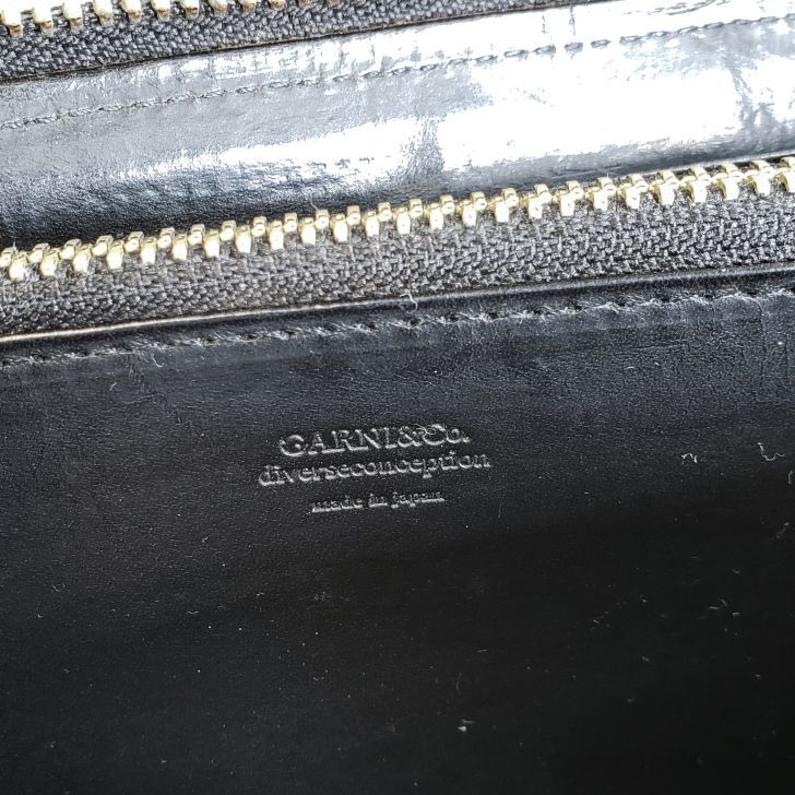 ガルニ GARNI ☆ 型押しレザー ラウンドファスナー 長財布 日本製 黒