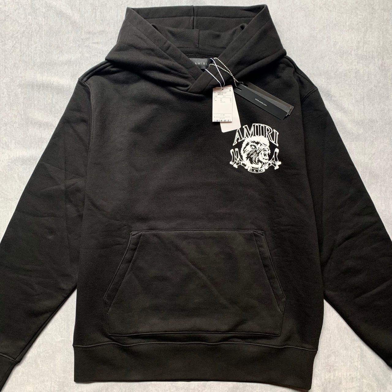 AMIRI ブラック フーディ M(正規品) AMIRI アミリ パーカー フーディー ロゴ ブラック L 新品タグ付き 国内