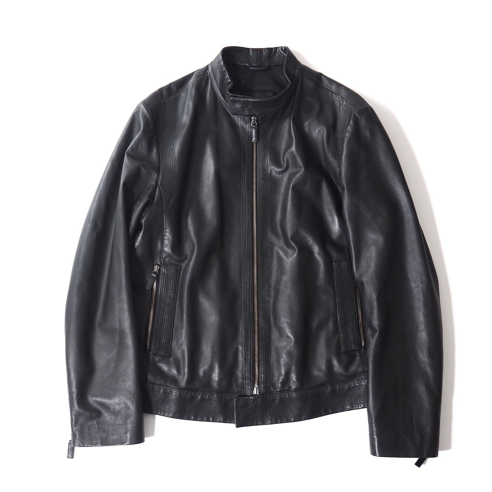 良品 エンポリオアルマーニ EMPORIO ARMANI ラムレザー シングル