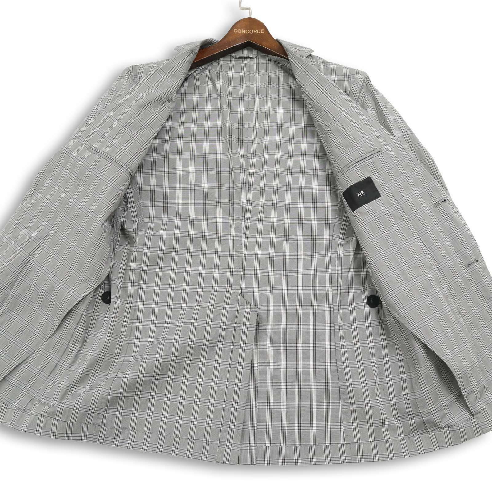 23区 HOMME オム 春夏 2B チェック テーラード ジャケット ブレザー Sz 