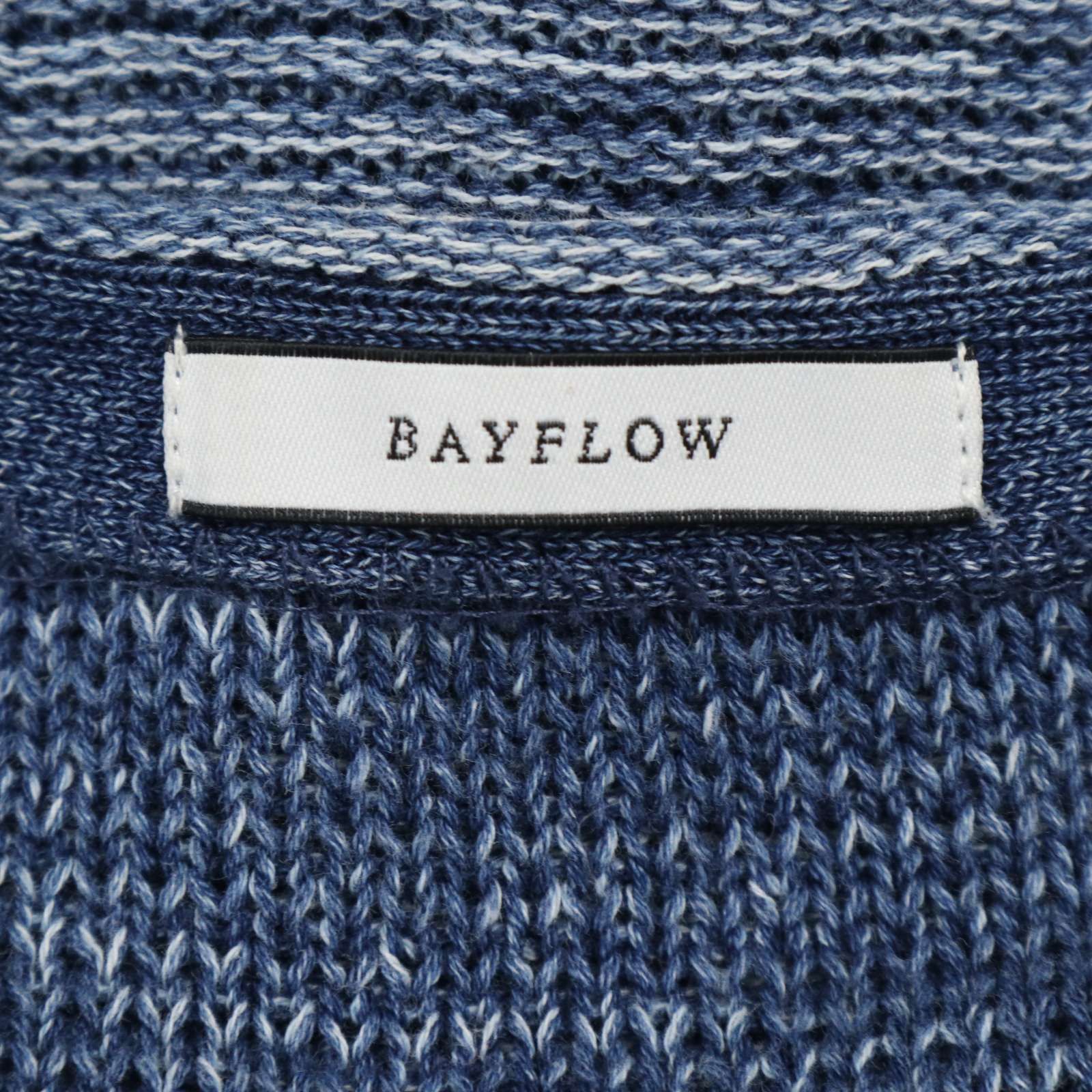BAYFLOW ベイフロー 春夏 コンチョボタン☆ 7分袖 インディゴ ボーダー 