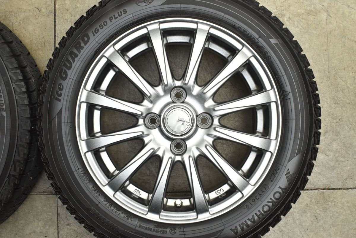 ホイール美品】シビラ 14in 5.5J+42 PCD100 ヨコハマ アイスガード 165