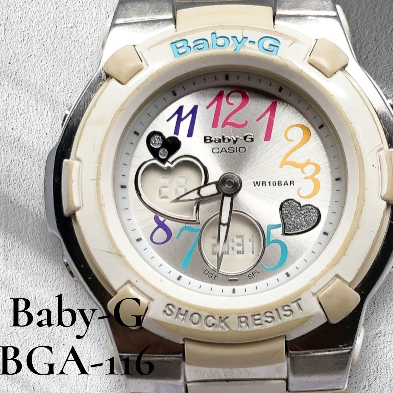 良品】CASIO Baby-G BGA-116 カシオ ベビージー ハートデザイン マルチ 