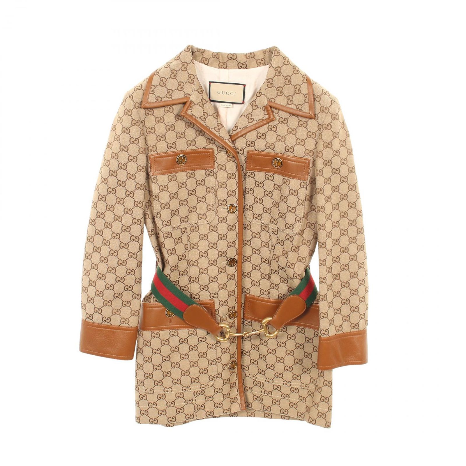 【大幅お値下げ中】GUCCI グッチ　ジャケット　ホースビット　柄 ホースビット ウール＆シルク ケープ ・ブラック＆グレー | GUCCI公式 ジャケット・アウター