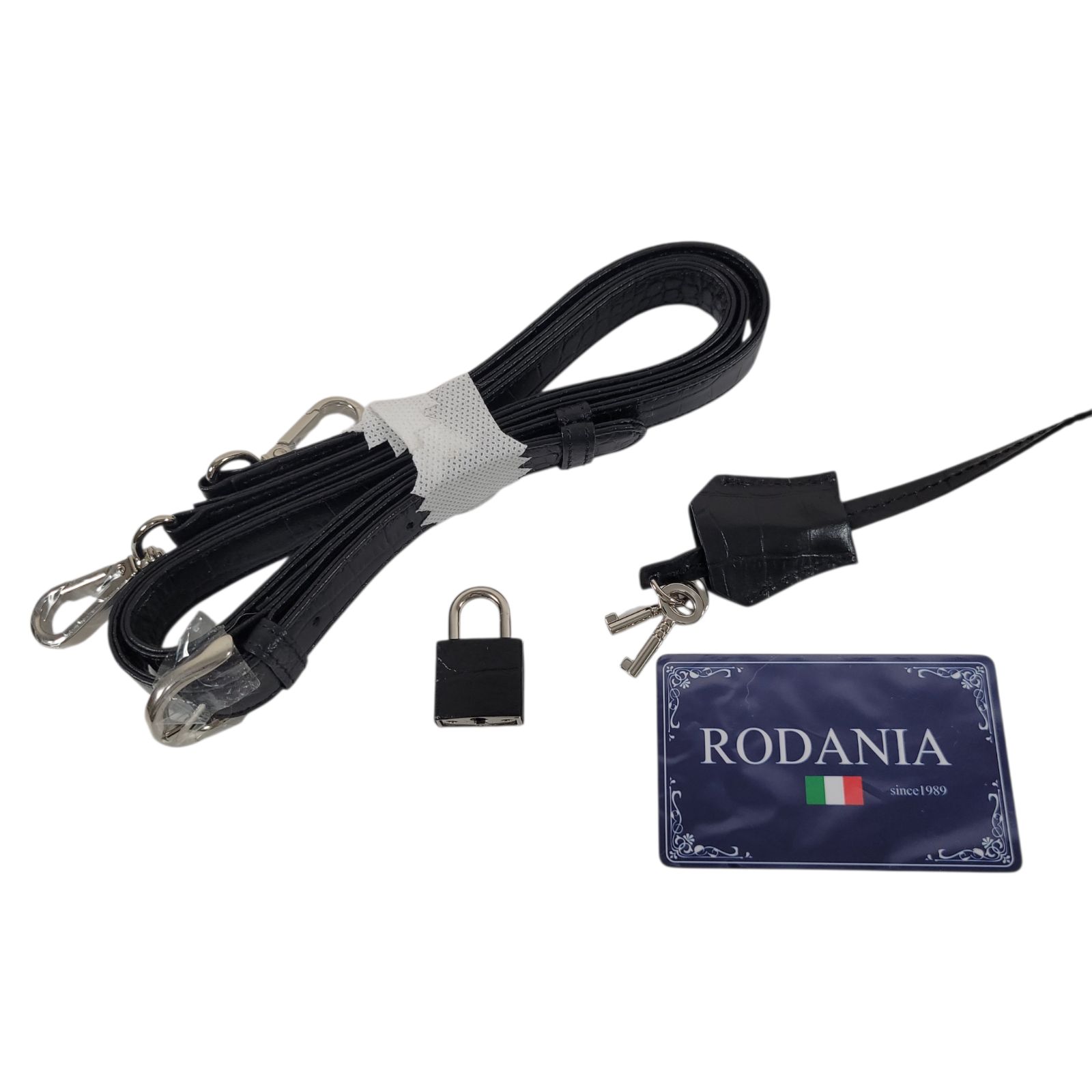 RODANIA ロダニア クロコダイル トートバッグ ハンドバッグ ブラック