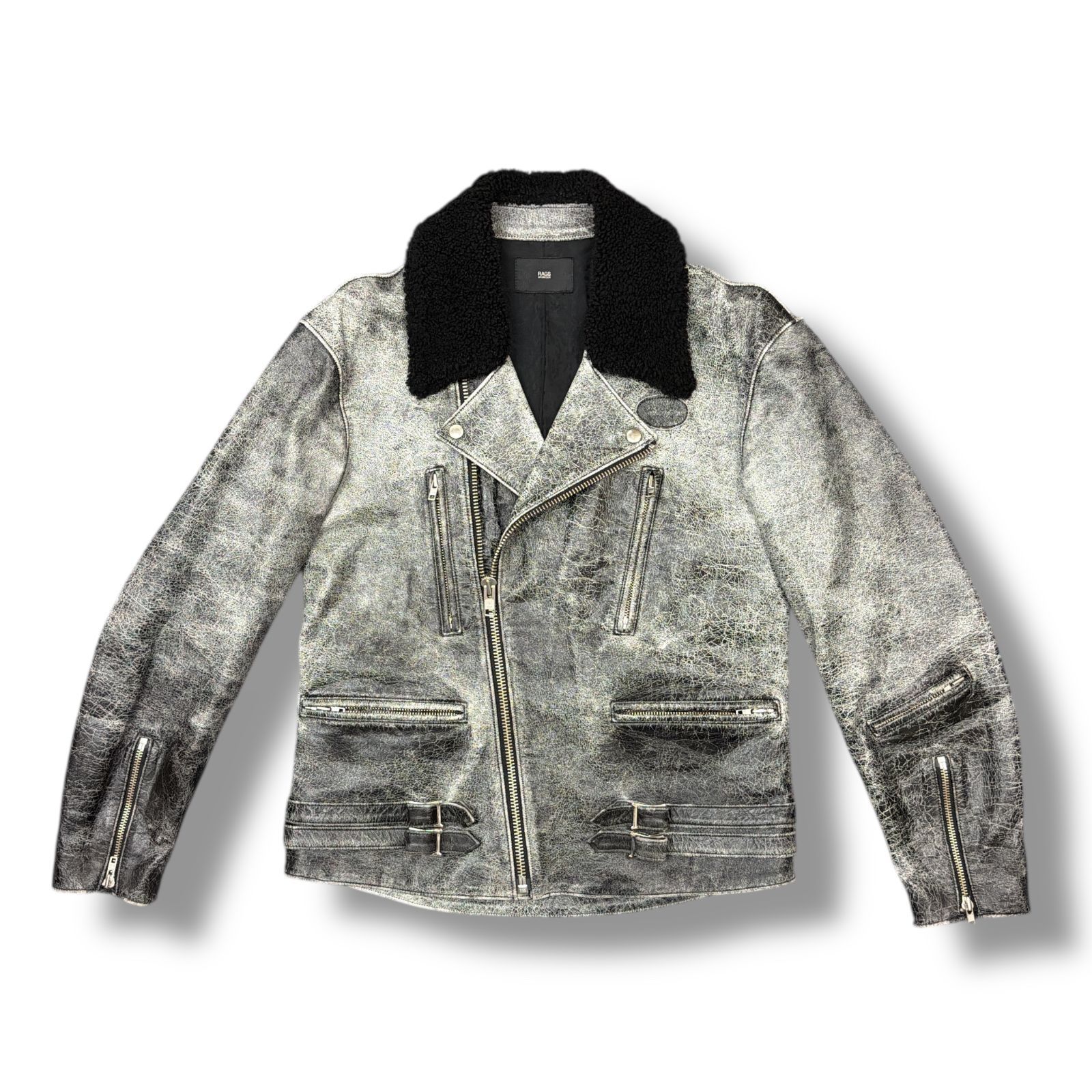 Rags McGREGOR 17AW 直営店限定 クラック加工レザー ダブルライダース