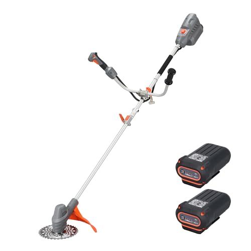 迅速に発送 工進 KOSHIN バッテリー2個付き 36V 5.0Ah 充電式 草刈機 SBC-3650B-AAC バッテリー2個 充電器付 軽量 分割式 Uハンドル 予備バッテリー グレー オレンジ 226b9980