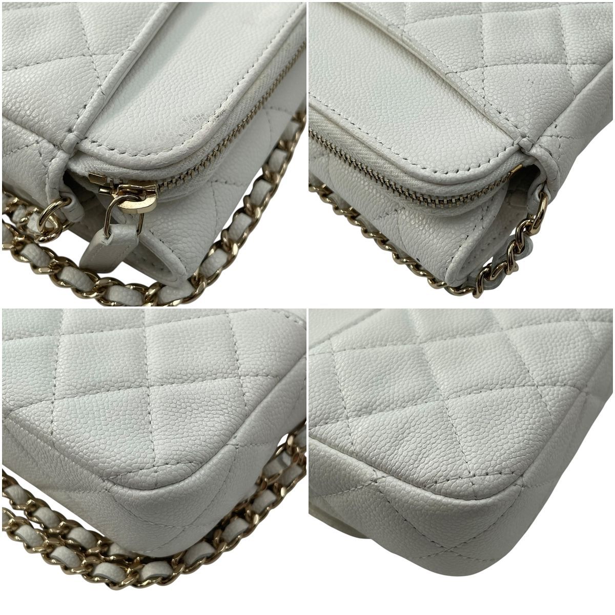 【中古】 CHANEL シャネル AP2096 フラップフォンケース キャビアスキン 白 ショルダーバッグ レディース 25024572 KJ 中古】 CHANEL シャネル AP2096 フラップフォンケース キャビアスキン