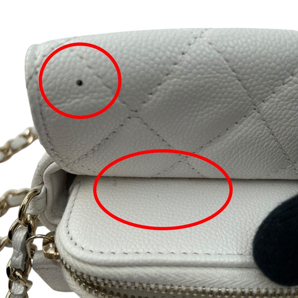 【中古】 CHANEL シャネル AP2096 フラップフォンケース キャビアスキン 白 ショルダーバッグ レディース 25024572 KJ 中古】 CHANEL シャネル AP2096 フラップフォンケース キャビアスキン