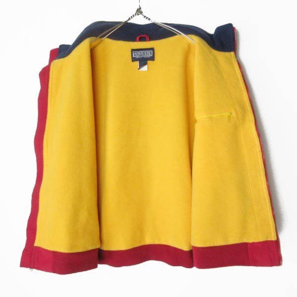 【レアカラー】90s LANDS'END スコールジャケット 裏地フリース L 美品 90s USA製 LANDS'END スコール ジャケット 裏フリース ベスト 赤