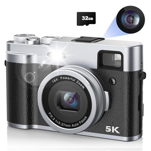 スマホに送れる デジタルカメラ 5K デジカメ wifi転送 4800万画素 前後カメラ 6軸手ぶれ補正 フラッシュ 自撮り 初心者 学生 ビログ用 アプリ 16倍ズーム 64gカード付 黒 銀po d7509222