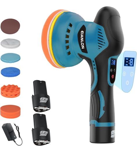 2025強化版 ポリッシャー 車 EIANLON 電動ポリッシャー コードレス 125mm 8段変速 5500RPM 充電式 2.0Ahバッテリ一2個搭載 小型 軽量 研磨器 強力 偏心構造 洗車 車磨き 鏡面磨き 傷消し 艶出し ワッ d38f1343