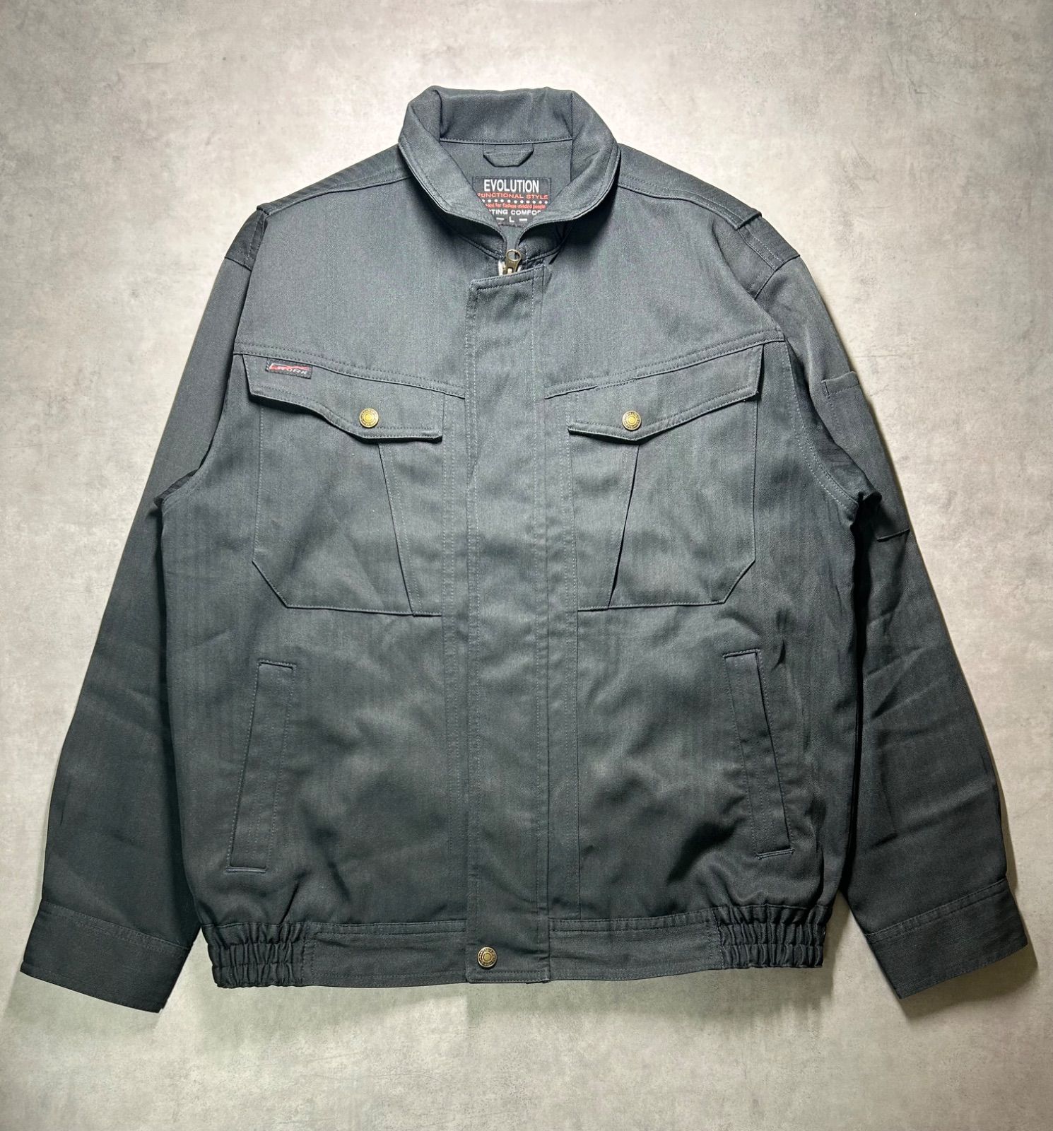 極美品】EVOLUTION ヘリンボーン ワークジャケット 黒 L スイング 