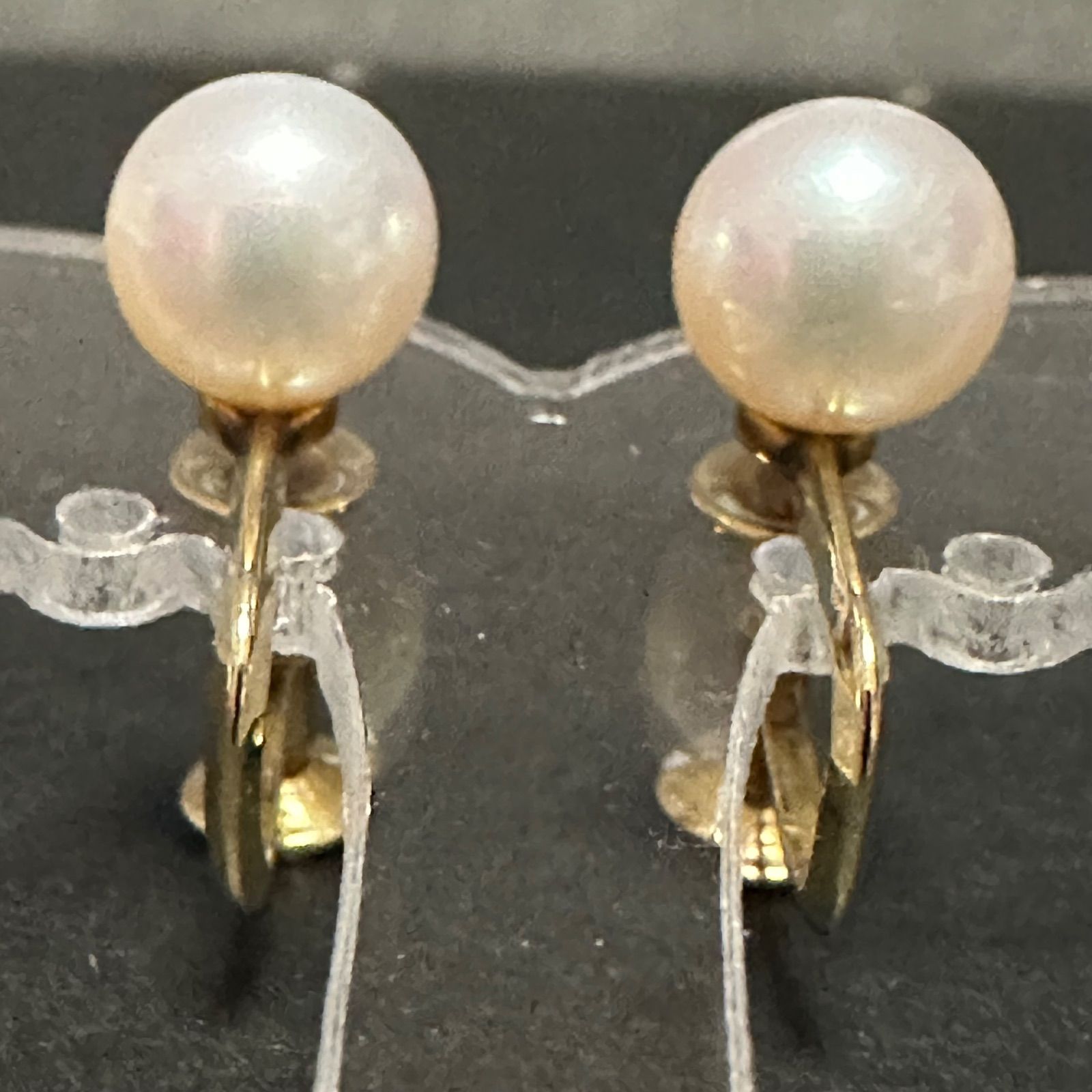 極美品 ミキモト MIKIMOTO イヤリング K14 パール 真珠 約7.4mm 