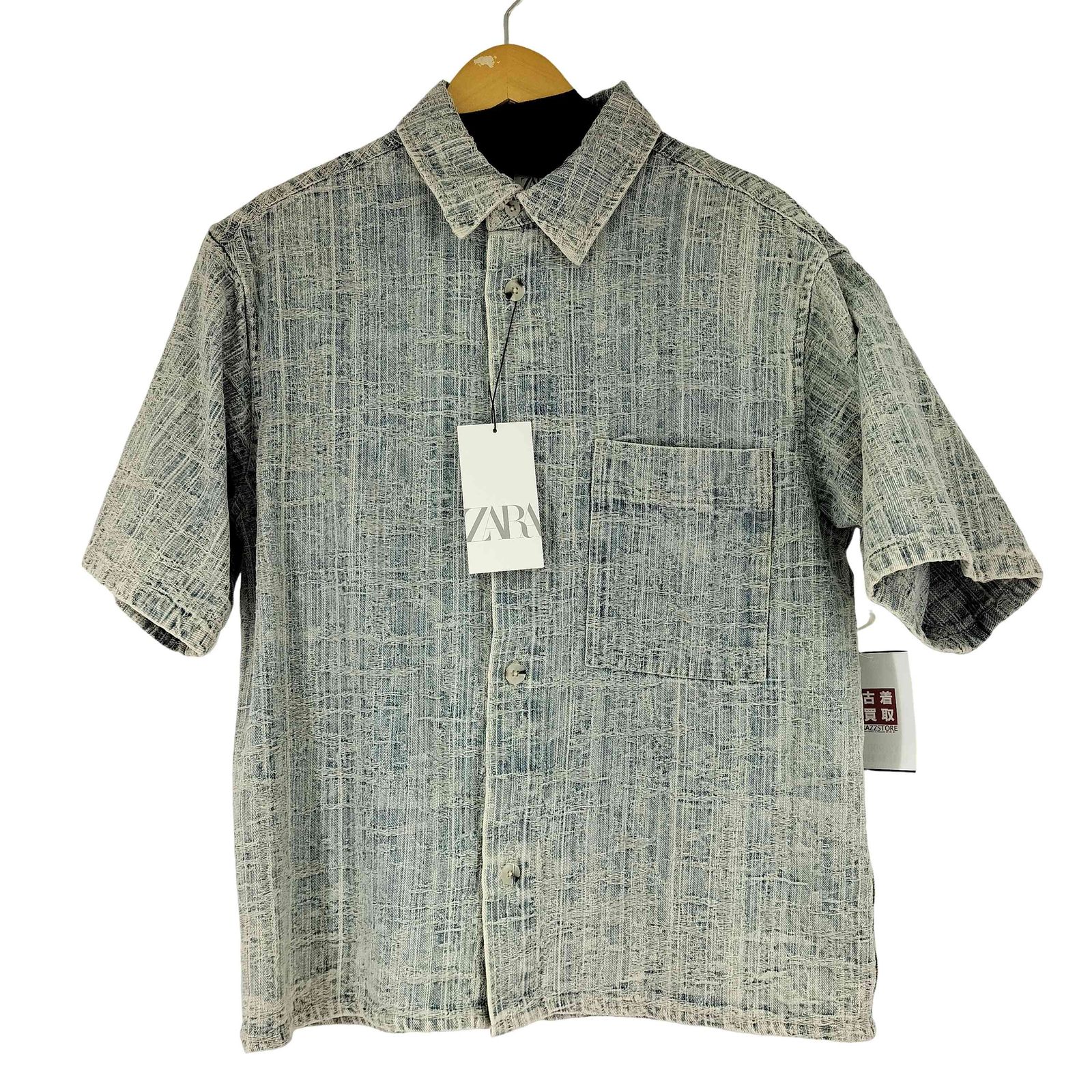ザラ ZARA ジャカード織りリラックスフィットシャツ メンズ US M