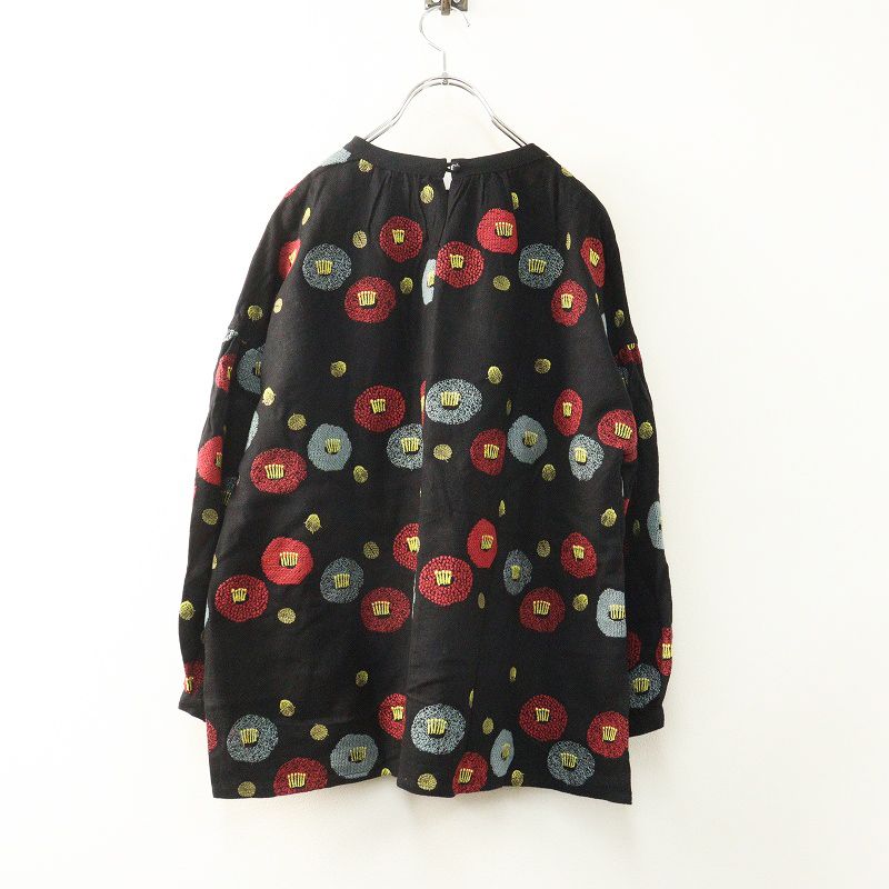 マーブルシュッド marble SUD EMB ツバキ刺繍 レーヨンリネン プル 