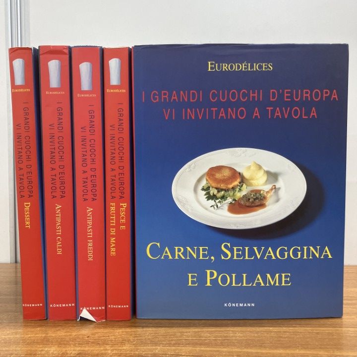 ▲01)【1点限り!】Eurodelices 5冊セット/ヨーロッパの偉大な料理人たち/GRANDI CUOCHI D'EUROPA/料理本/洋書/レシピ/B 本 △01)【1点限り!】Eurodelices 5冊セット/ヨーロッパの偉大な料理人