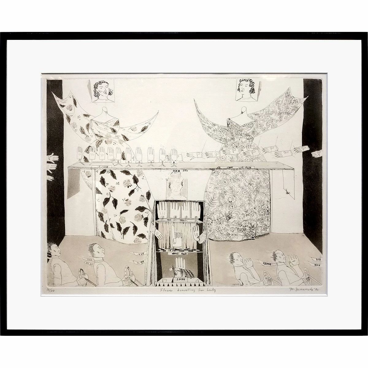 版画 山本容子 「flower travelling for Ladies」 銅版画 エッチング