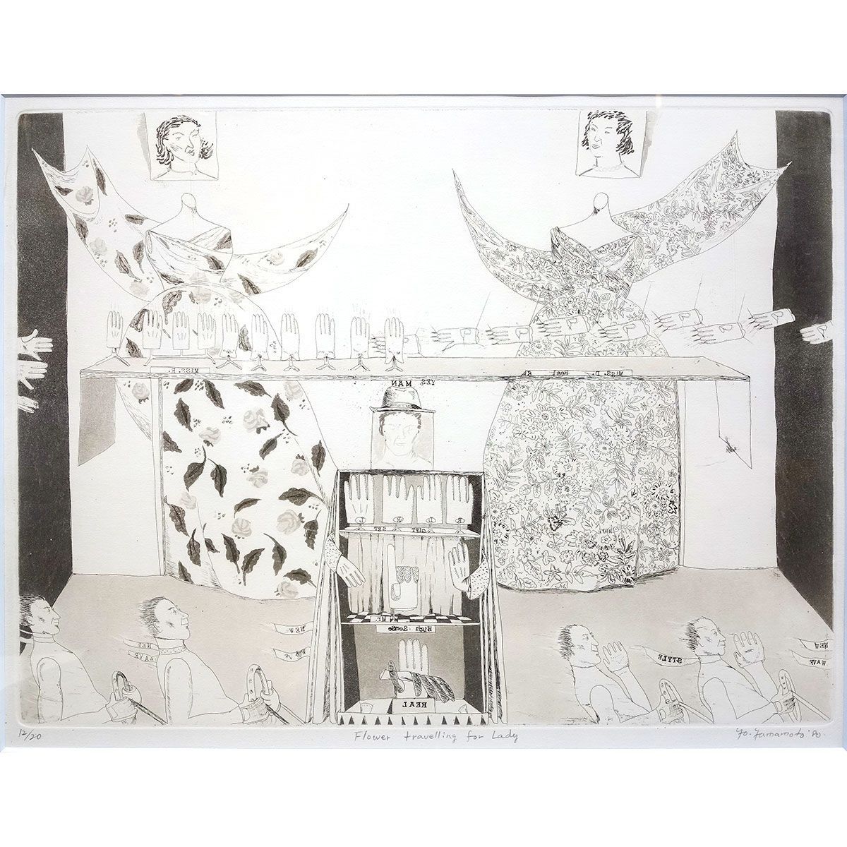 版画 山本容子 「flower travelling for Ladies」 銅版画 エッチング