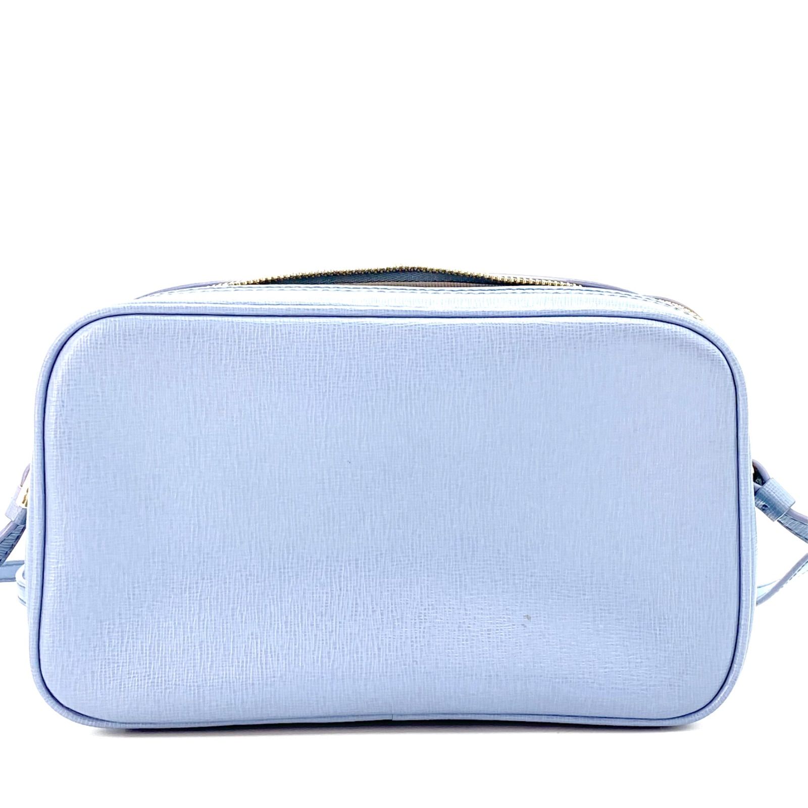 フルラ ショルダーバッグ チェーン 革 ブルー スマホ ポシェット GB144