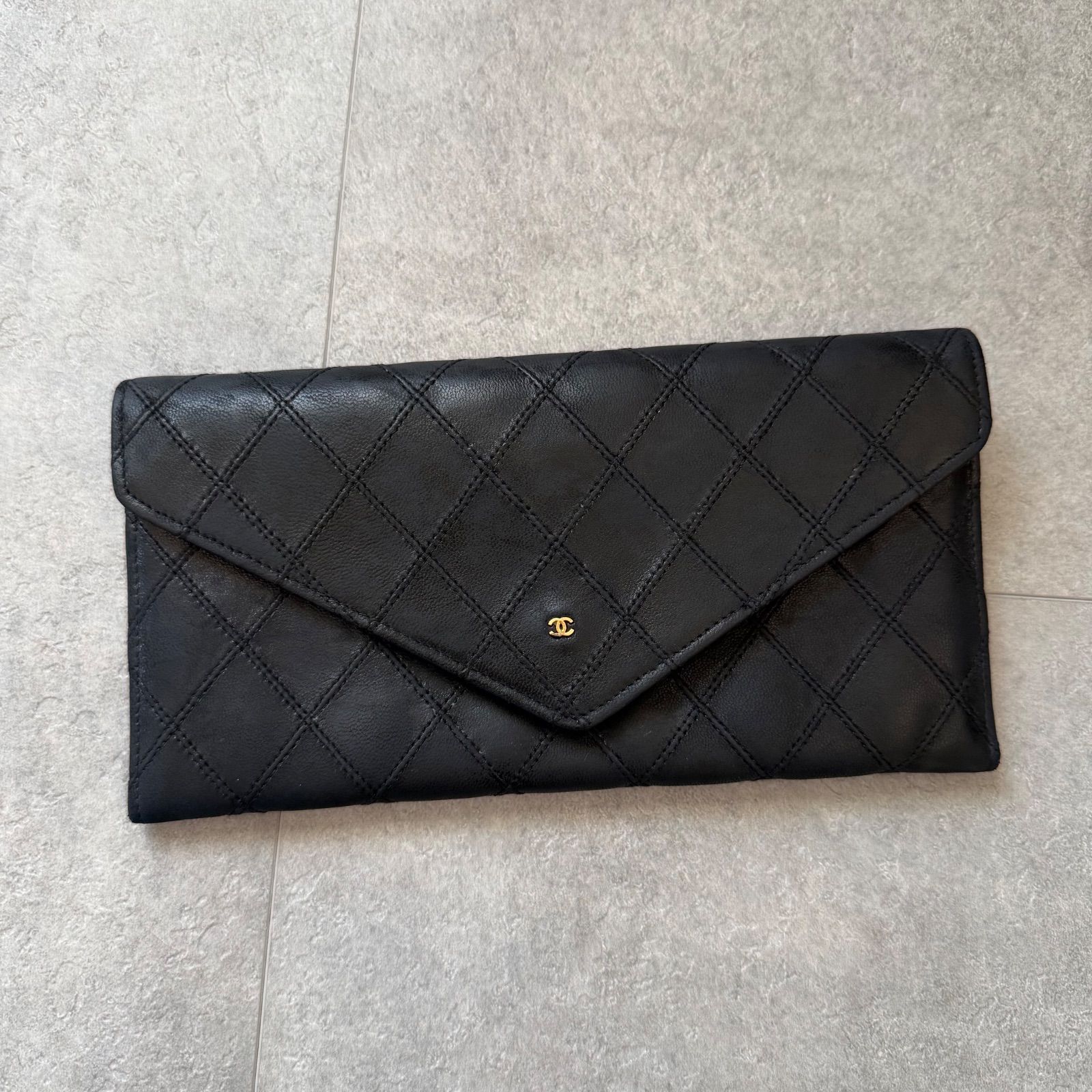 CHANEL シャネル ビコローレ ココマーク 長財布 レザー ブラック 黒 